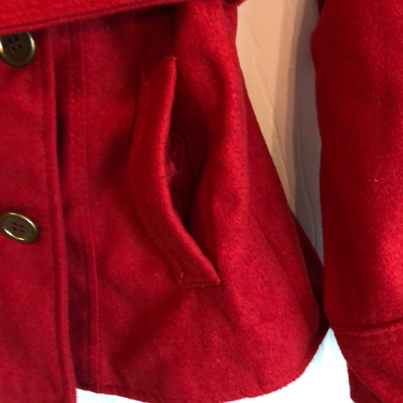 GUC Bongo Red Button Front Coat with Tie pockets S - Picture 5 of 8